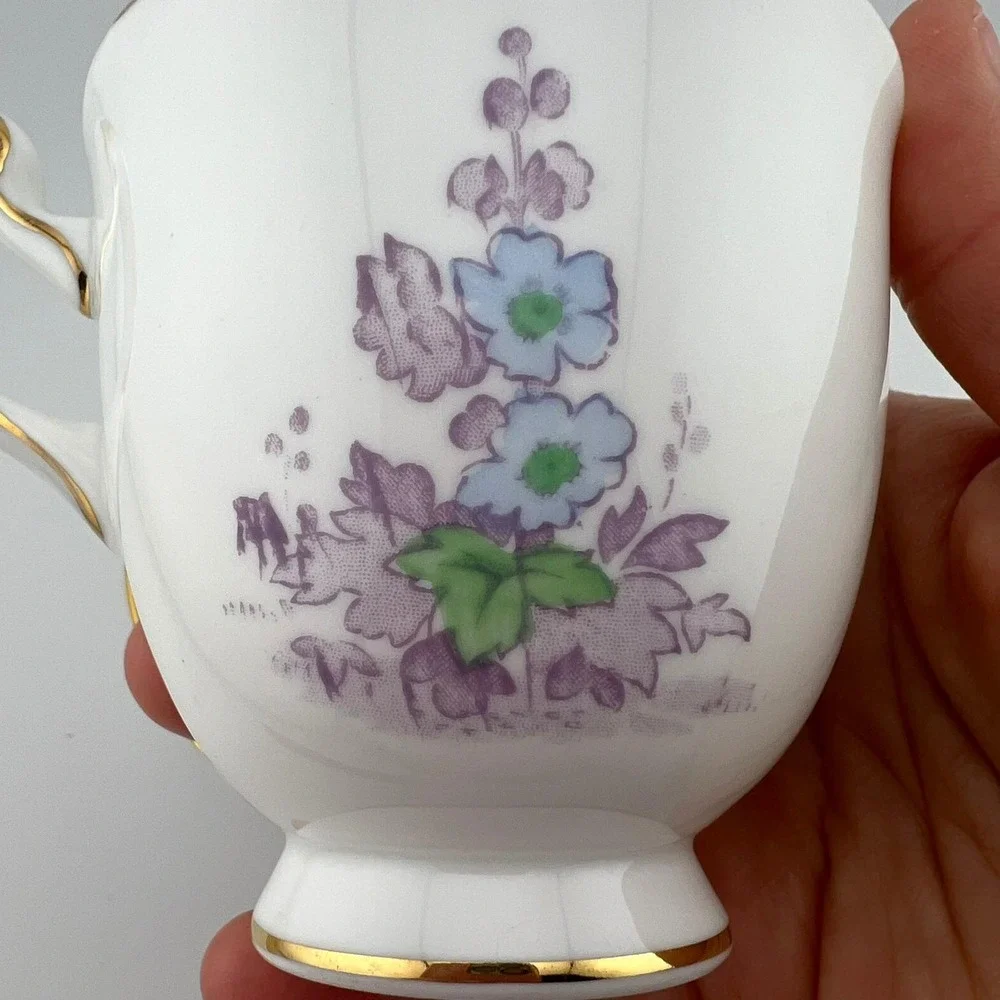 Vtg New Chelsea Staffs Alicia Cup Saucer Set Bone China England Floral Gold‎ Rim